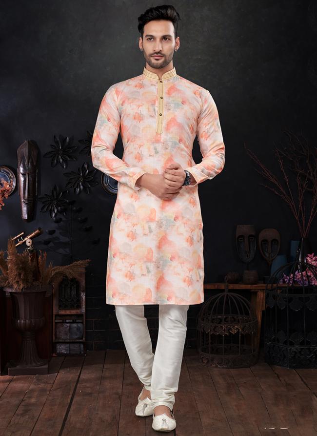 Pure Silk Pink Festival Wear Mirror Work Readymade Kurta Pajama